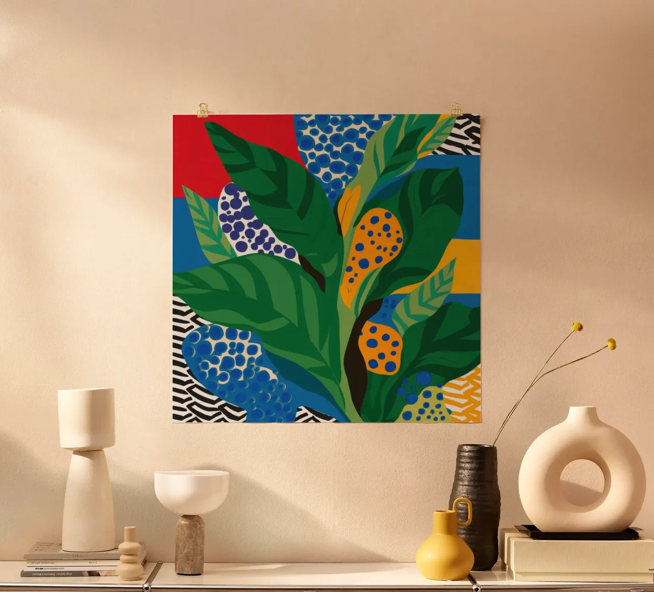 Cadenza delle foglie di agrumi poster con telaio in plastica da Arcane Lines
