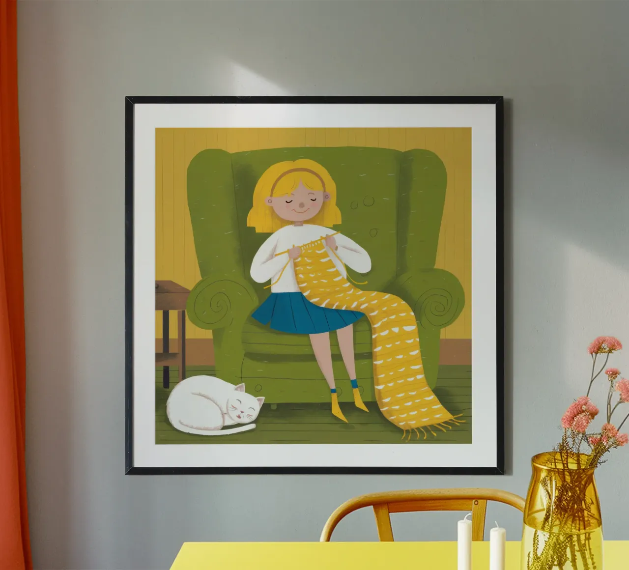 Accogliente compagno di lavoro a maglia poster da Mossy Pigment