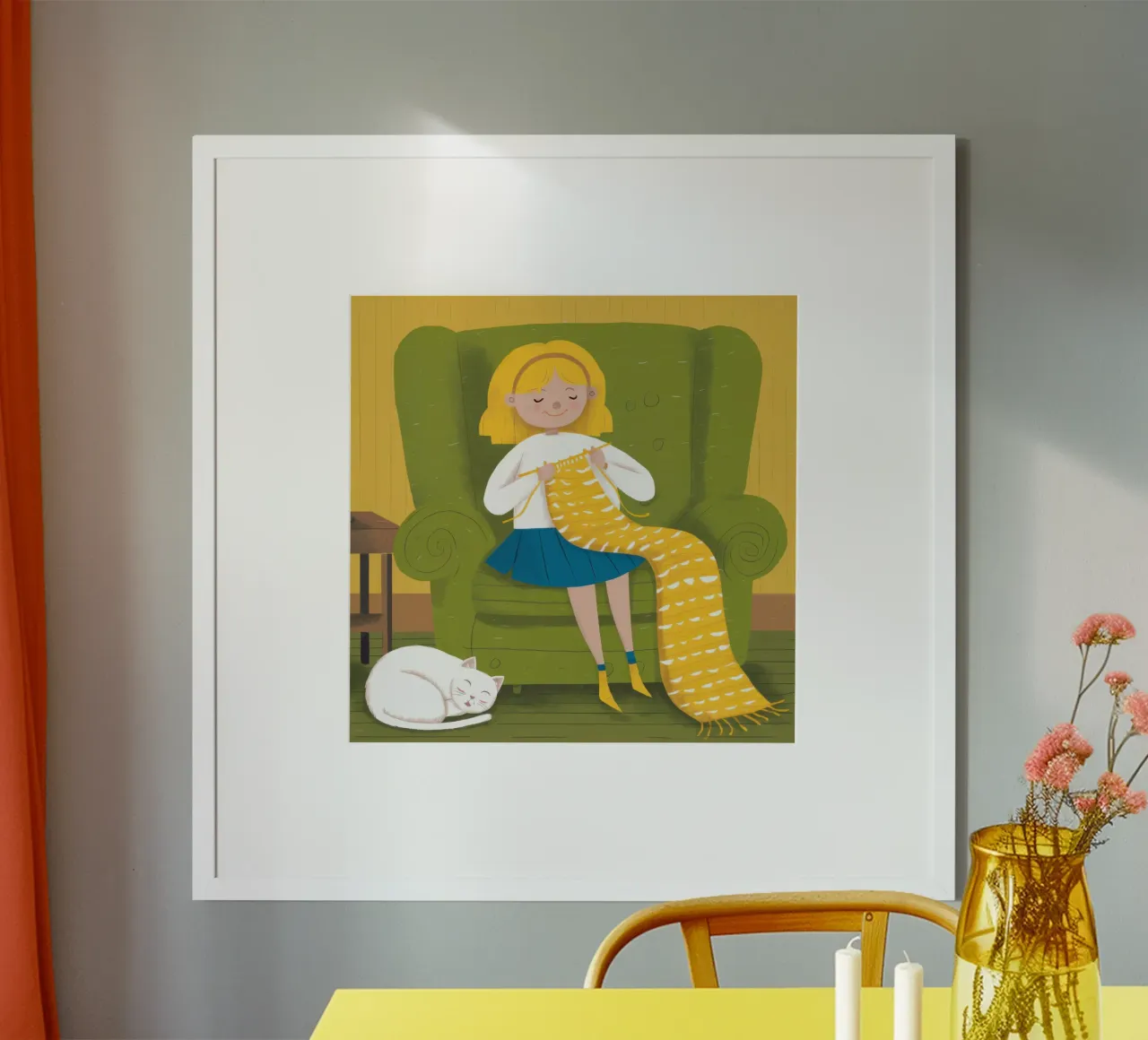 Accogliente compagno di lavoro a maglia poster da Mossy Pigment