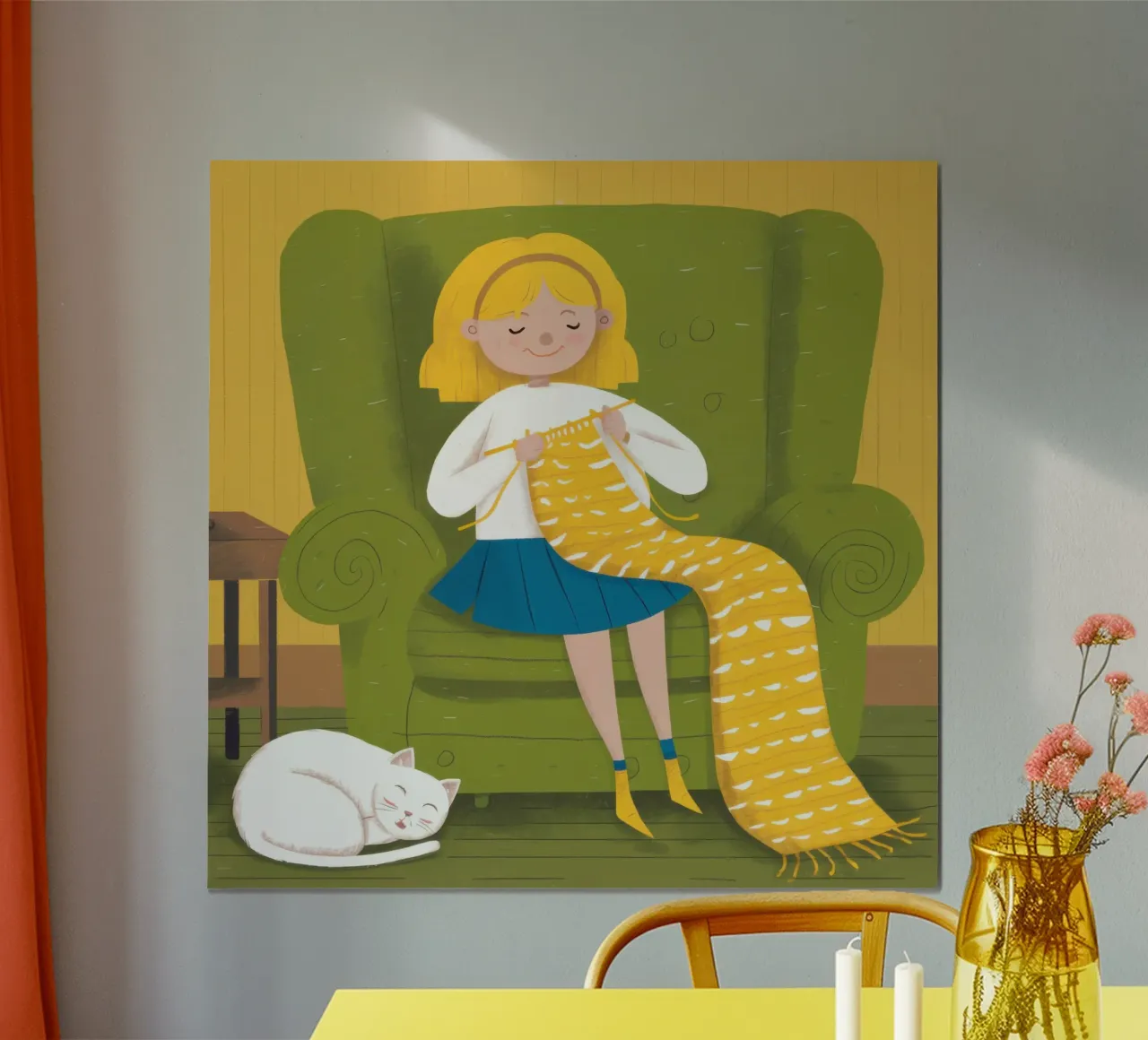 Accogliente compagno di lavoro a maglia poster da Mossy Pigment
