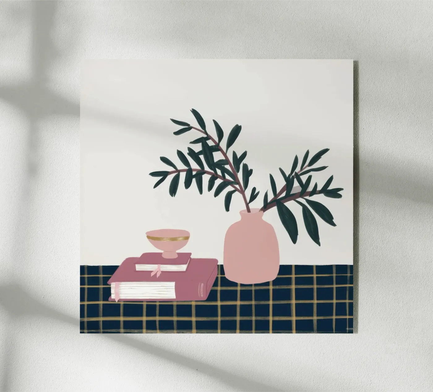 Rosa Vase Buch Stapel Acryl-Glas von Hollow Years