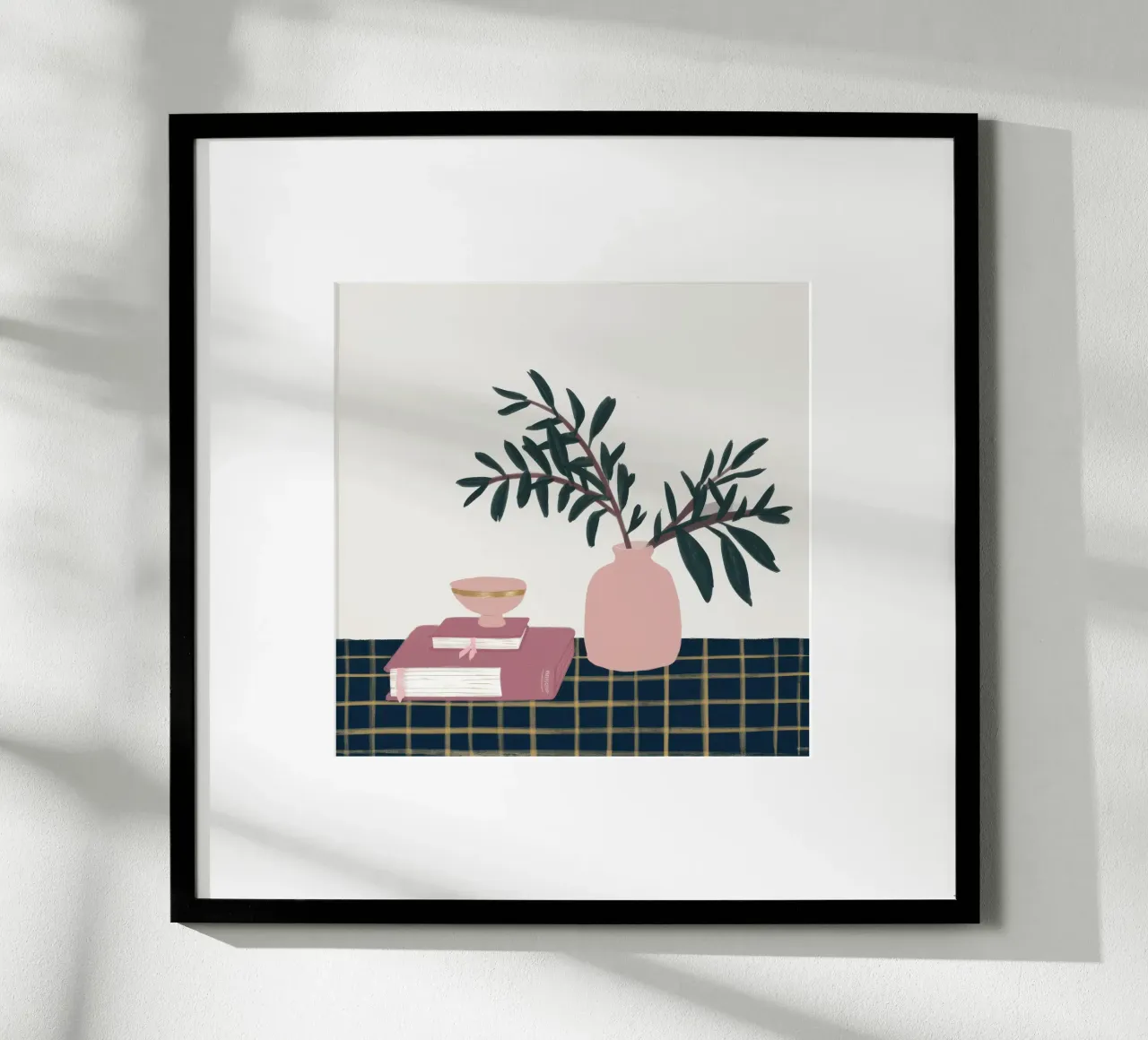 Vaso rosa Pila di libri poster da Hollow Years