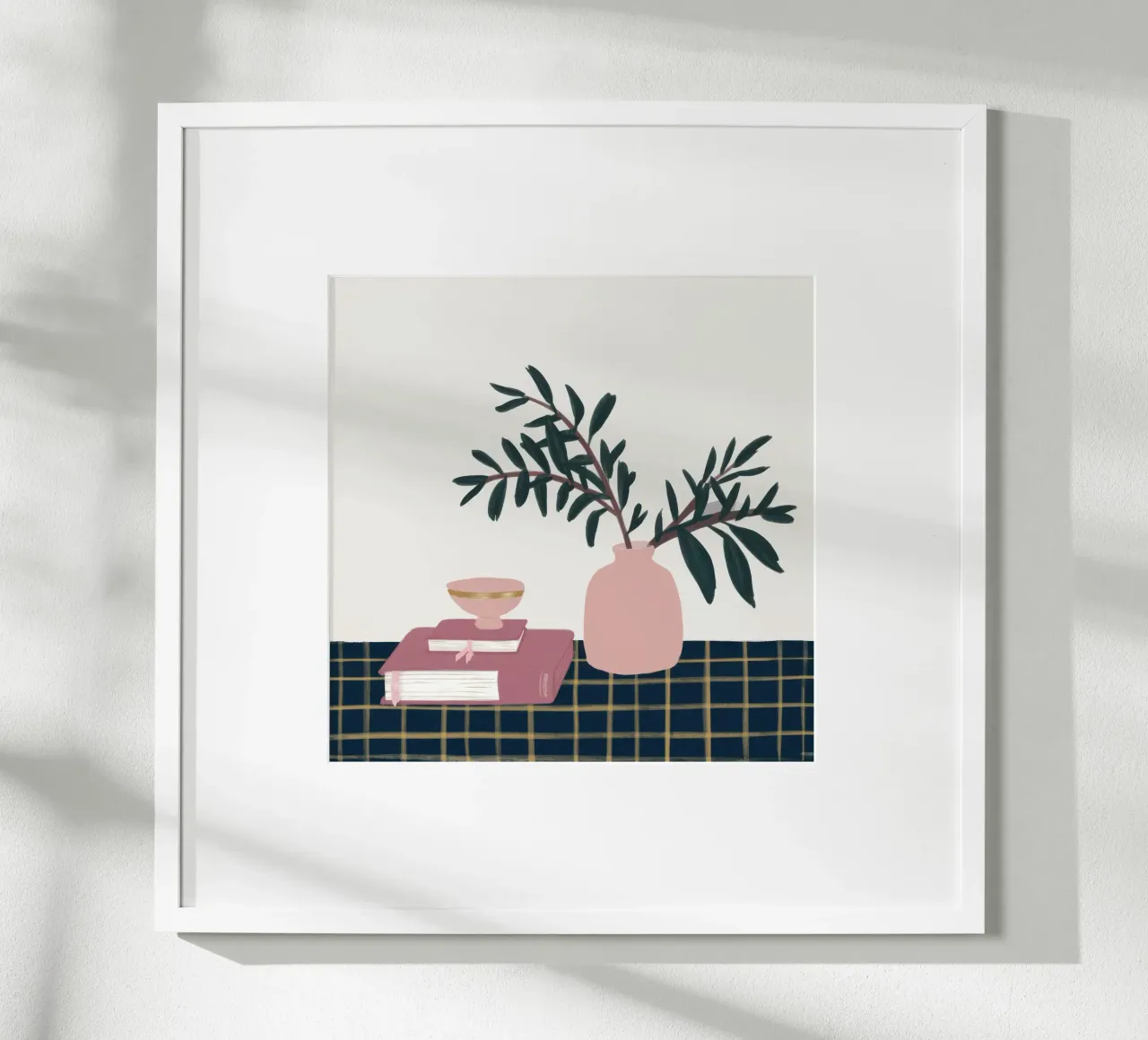 Vaso rosa Pila di libri poster da Hollow Years