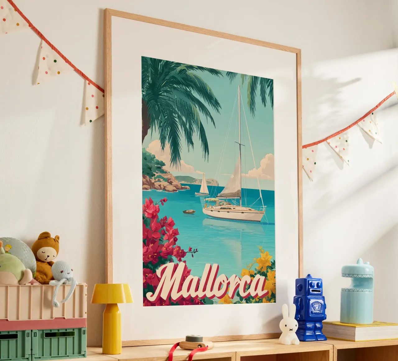 Mallorca Sailboat hahnemühle by Vintage Travel Art