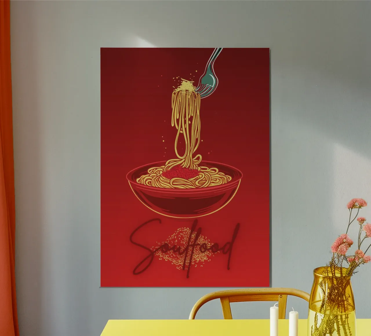 🍝 Italien Soulfood 🇮🇹 poster with wooden frame by Headless Monkeys