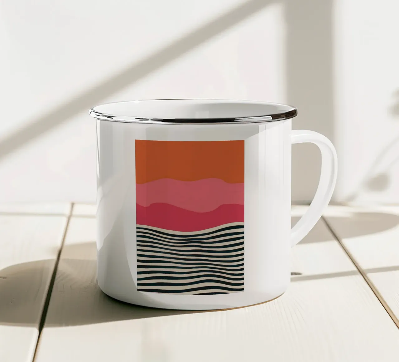 Onda monocromatica Horizon tazza in smalto da Mossy Pigment