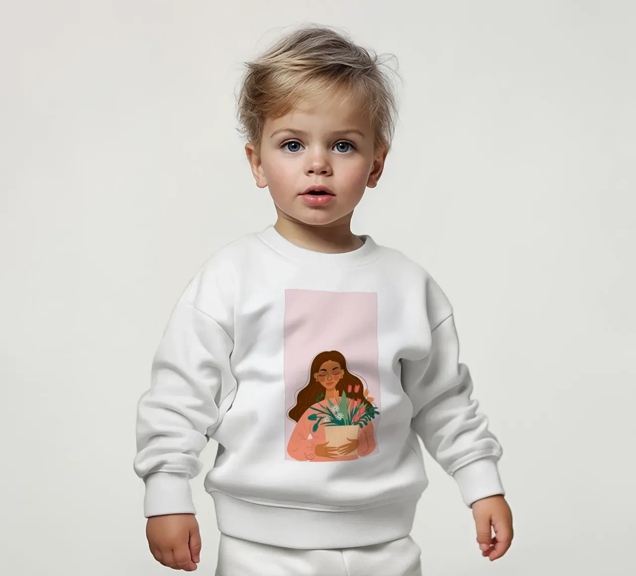 Donna con fiori in mano felpa neonato da Hollow Years