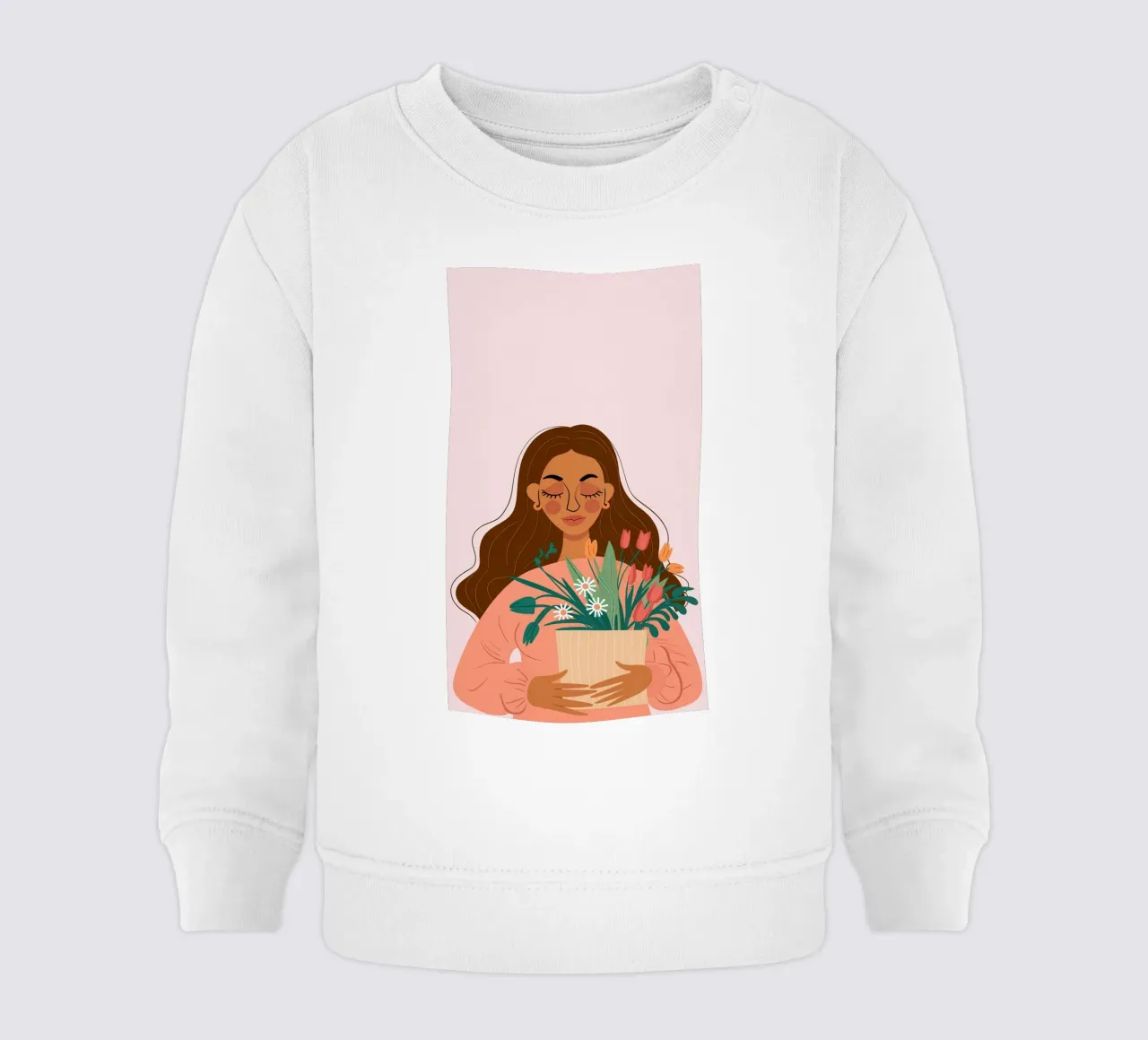 Donna con fiori in mano felpa neonato da Hollow Years