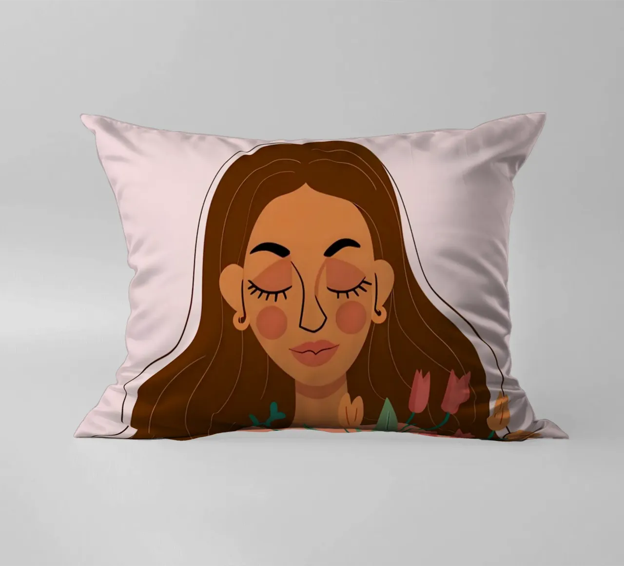Donna con fiori in mano cuscino da Hollow Years