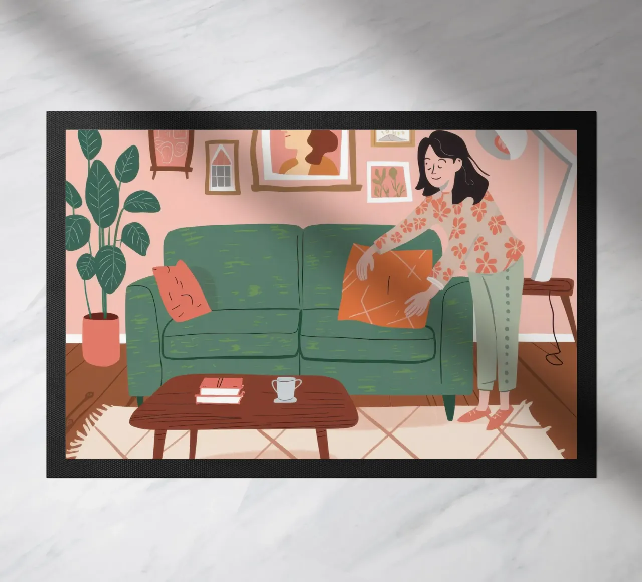 Green Sofa Reading doormat by Hollow Years