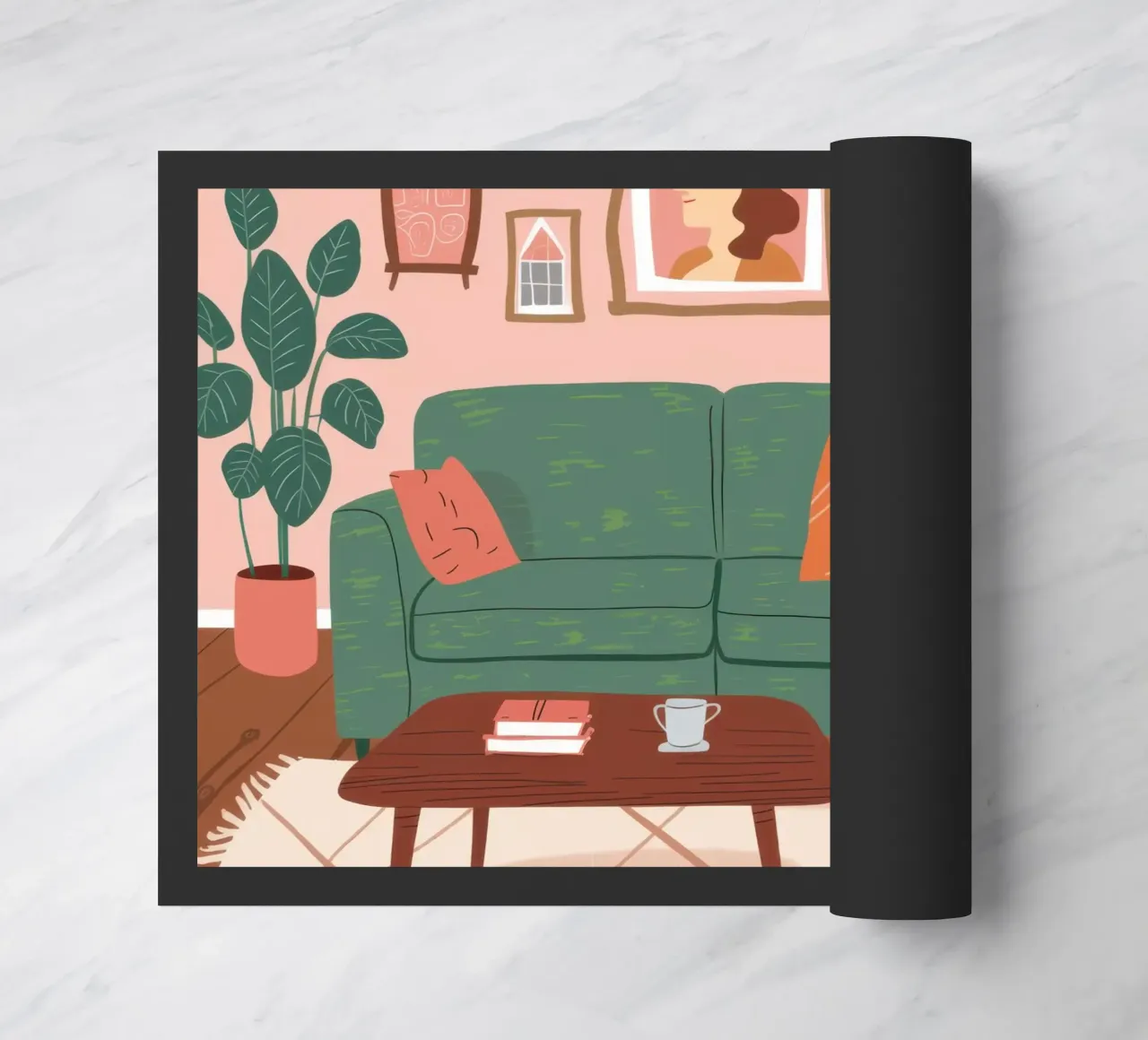 Green Sofa Reading doormat by Hollow Years