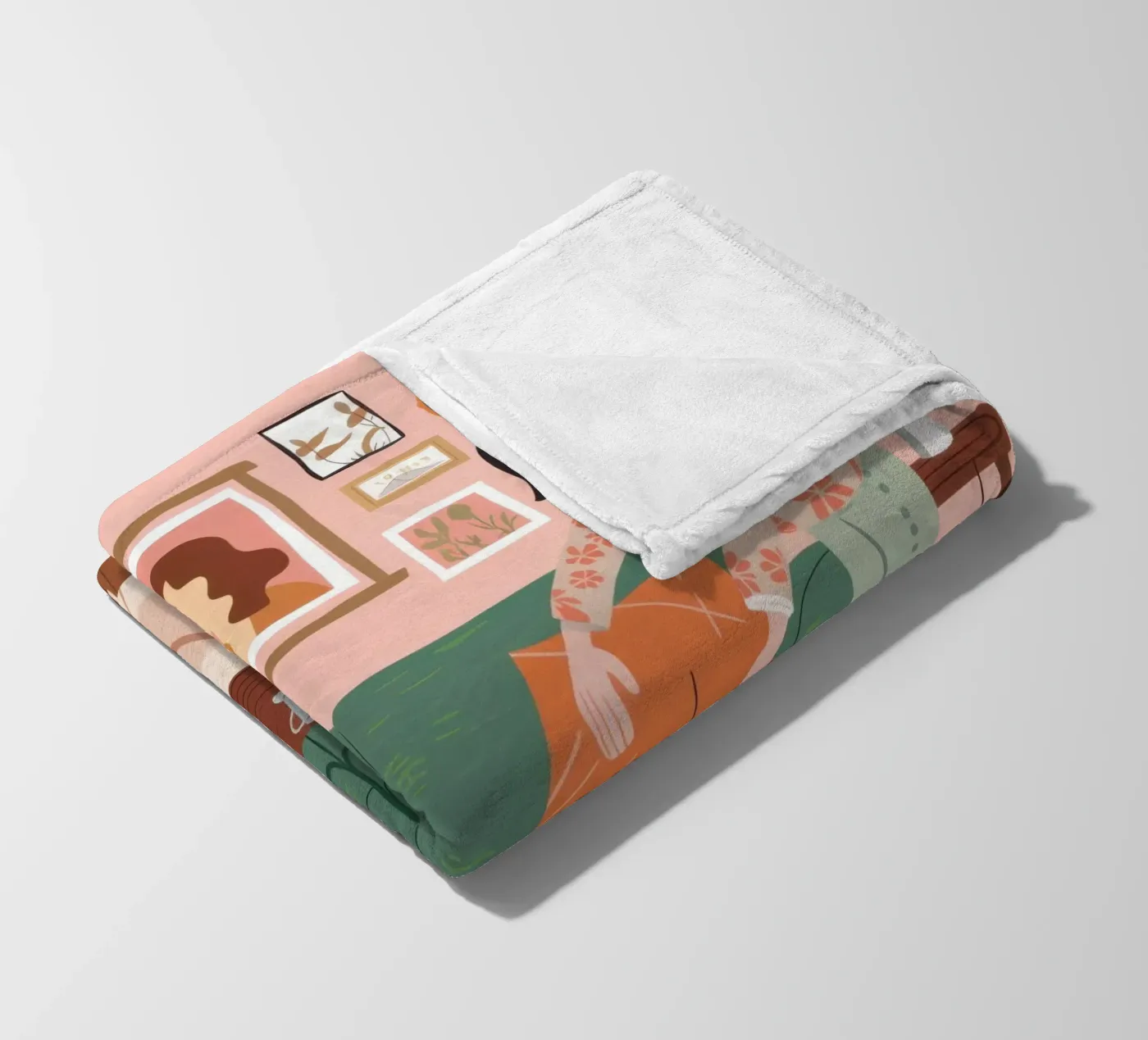 Grünes Sofa Lesen Fleecedecke von Hollow Years