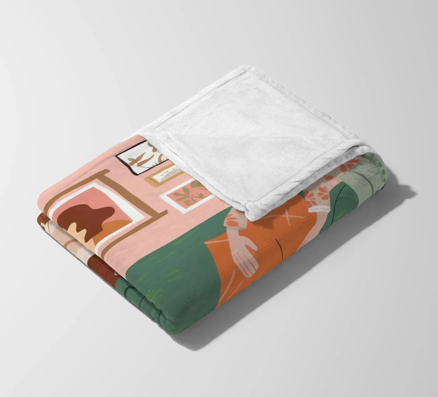 Grünes Sofa Lesen Fleecedecke von Hollow Years