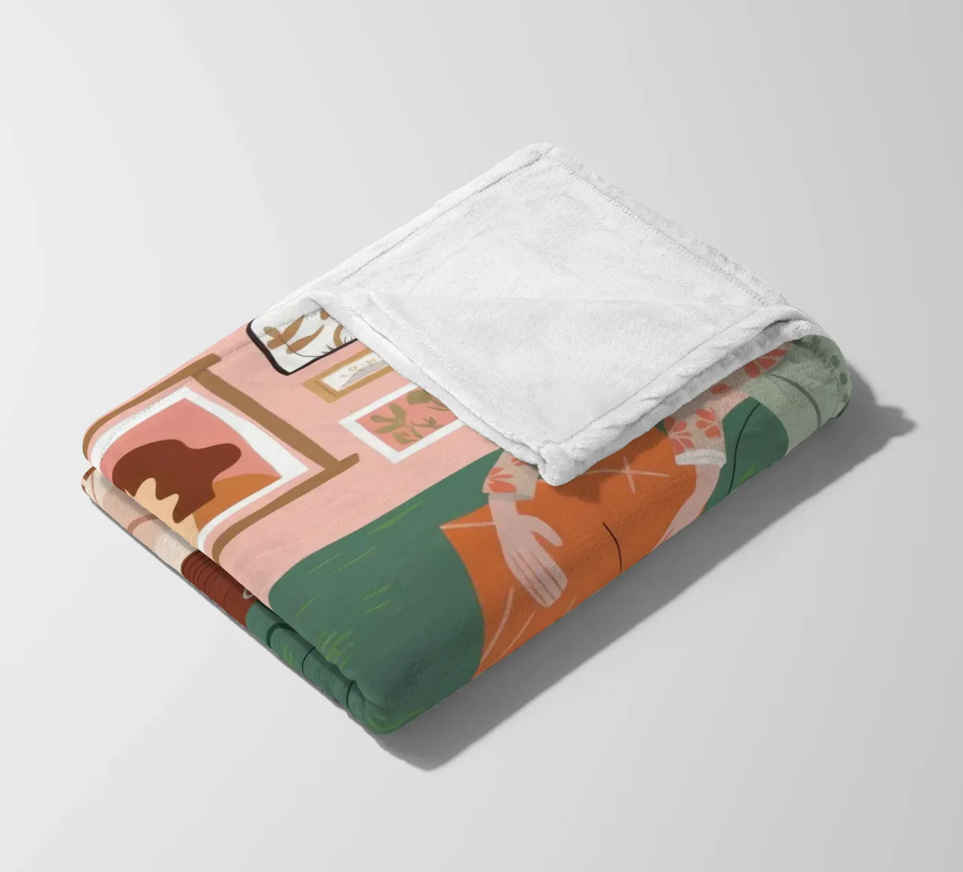 Grünes Sofa Lesen Fleecedecke von Hollow Years