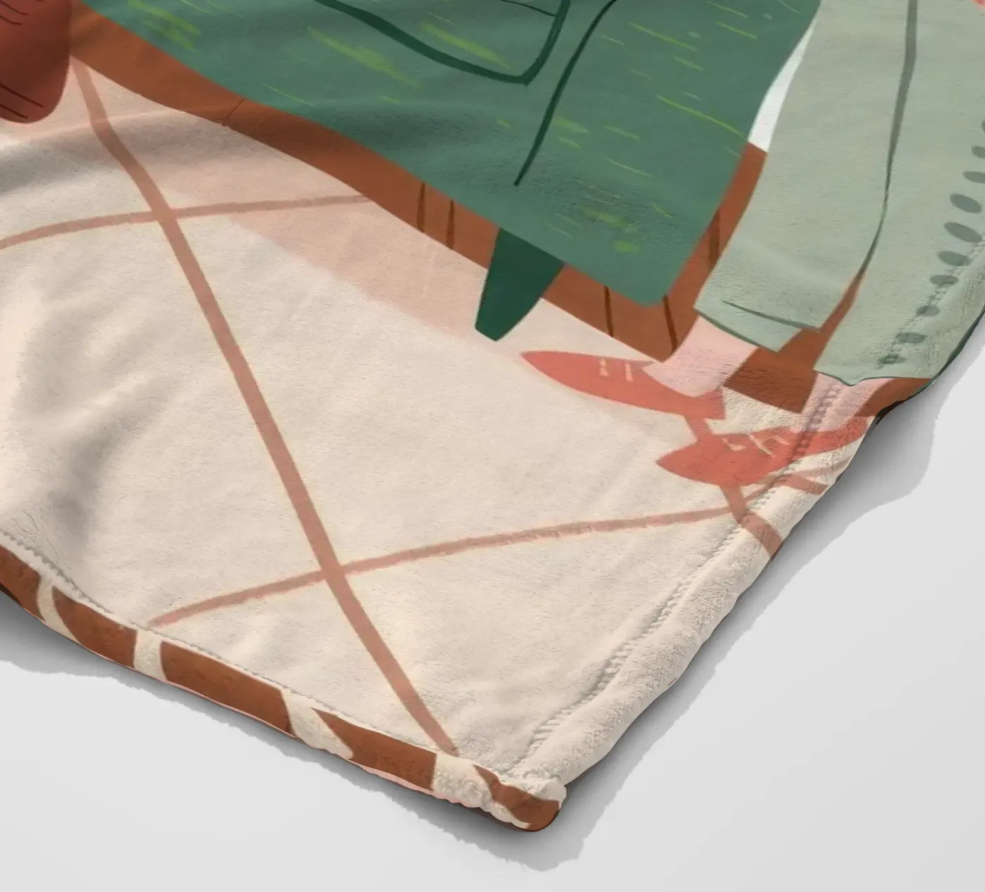 Grünes Sofa Lesen Fleecedecke von Hollow Years