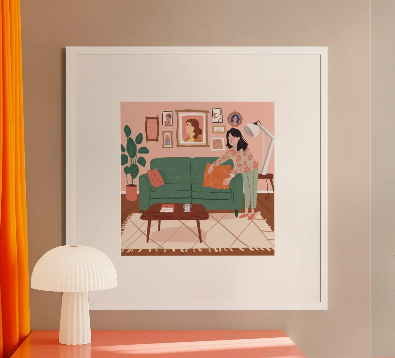 Green Sofa Reading poster by Hollow Years