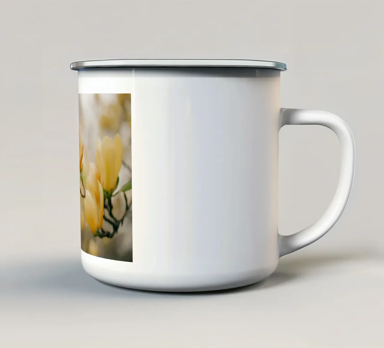 fiori gialli magnolia tazza in smalto da Earthly Visions