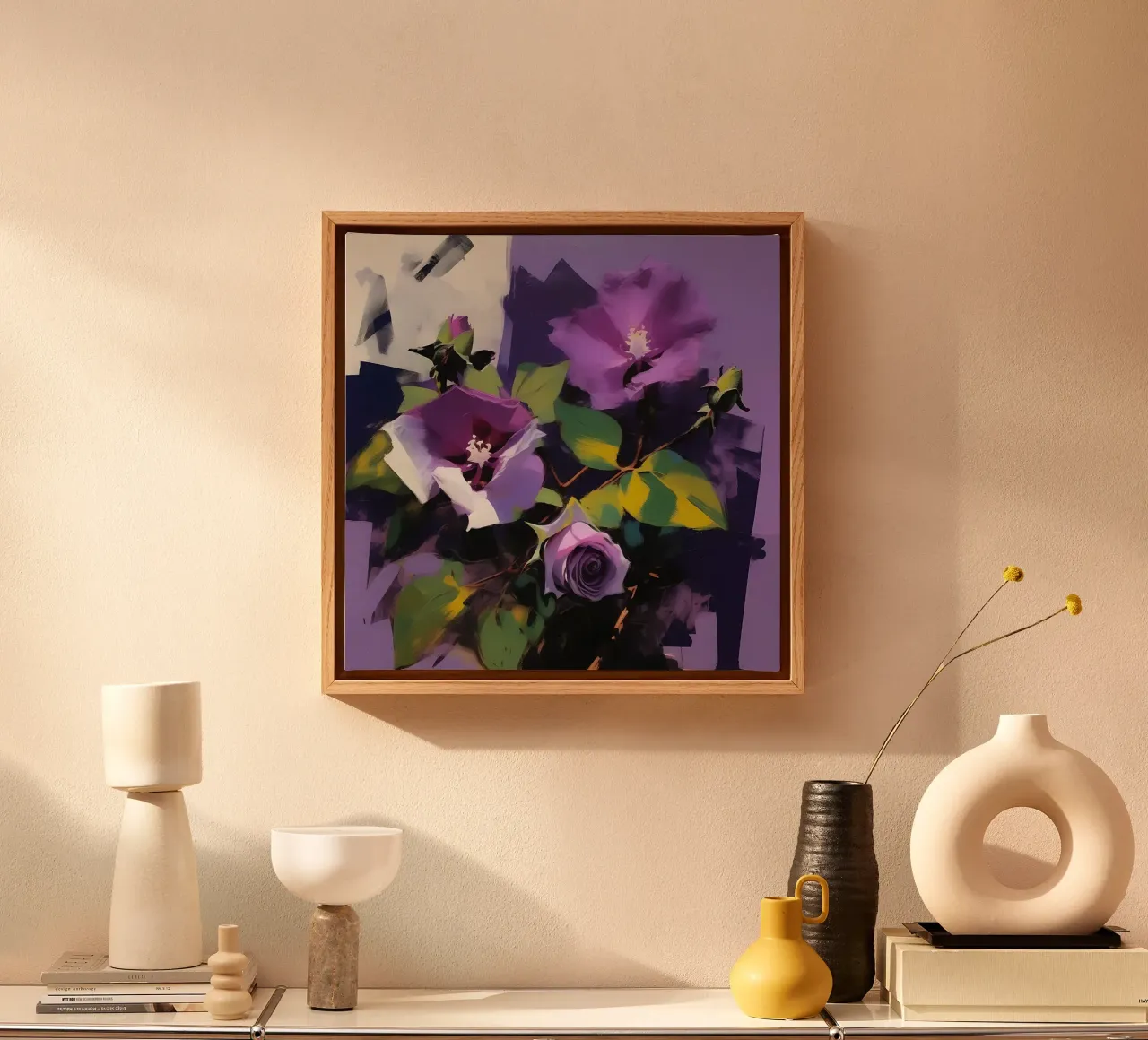 Fiori_viola_1 tela con Cornice a cassetta da Farb- und Blütenzauber by LK