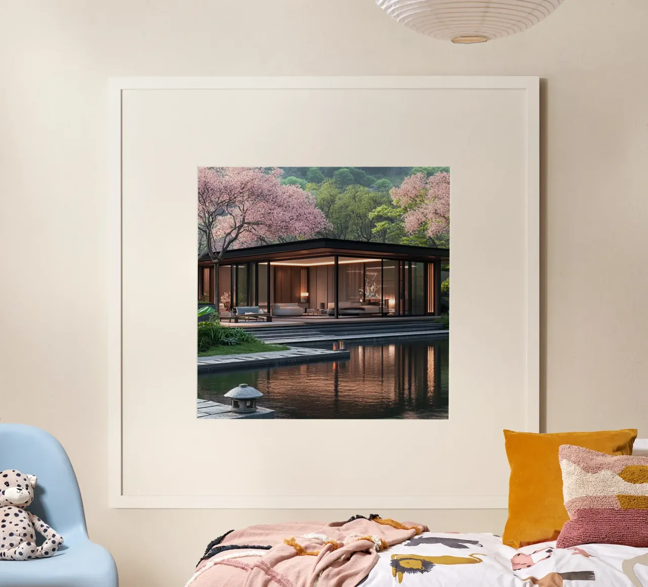 Essenza del Giappone poster con telaio in legno da Wanderlust Vibes