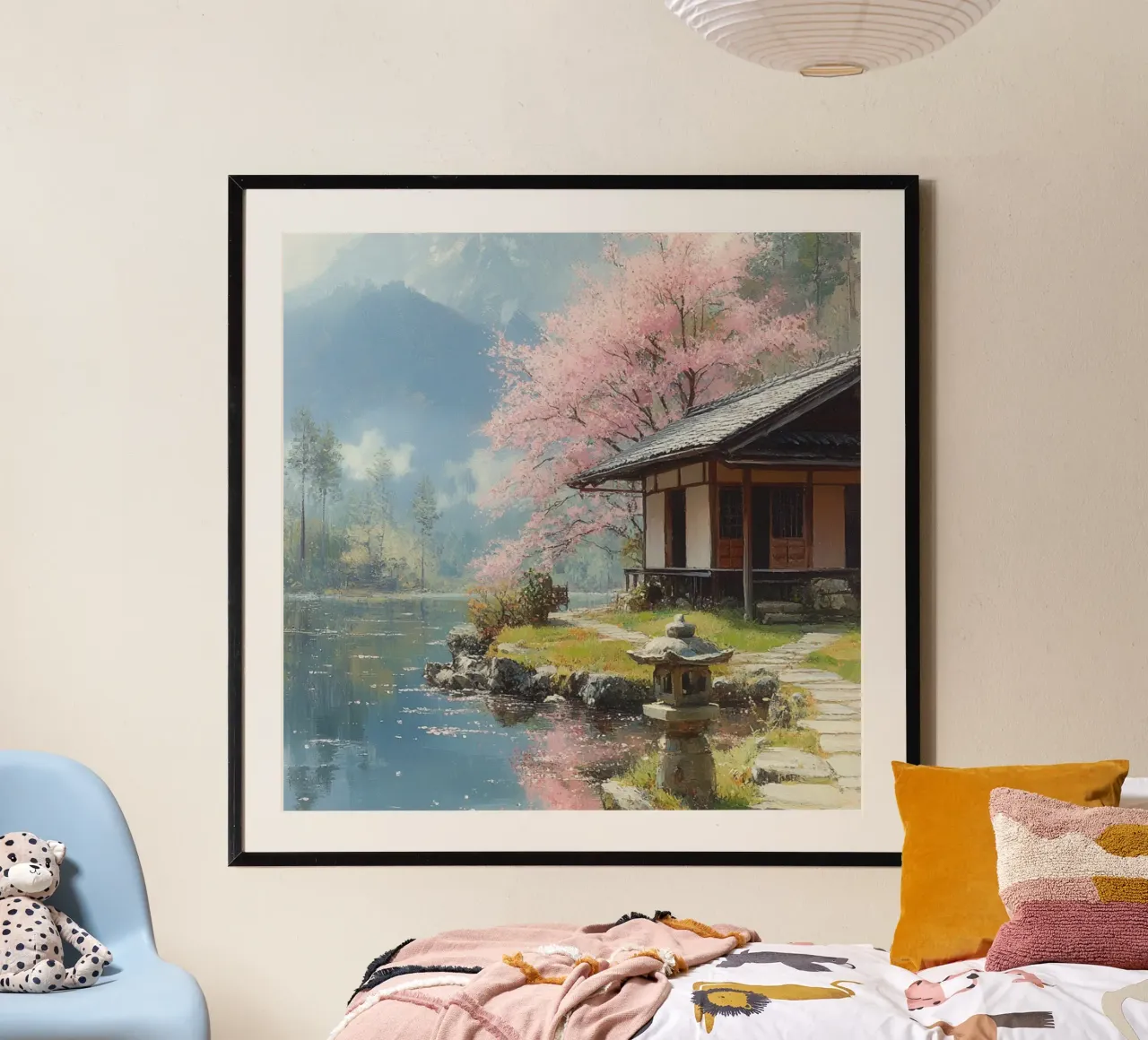 Essenza del Giappone poster con telaio in alluminio da Wanderlust Vibes