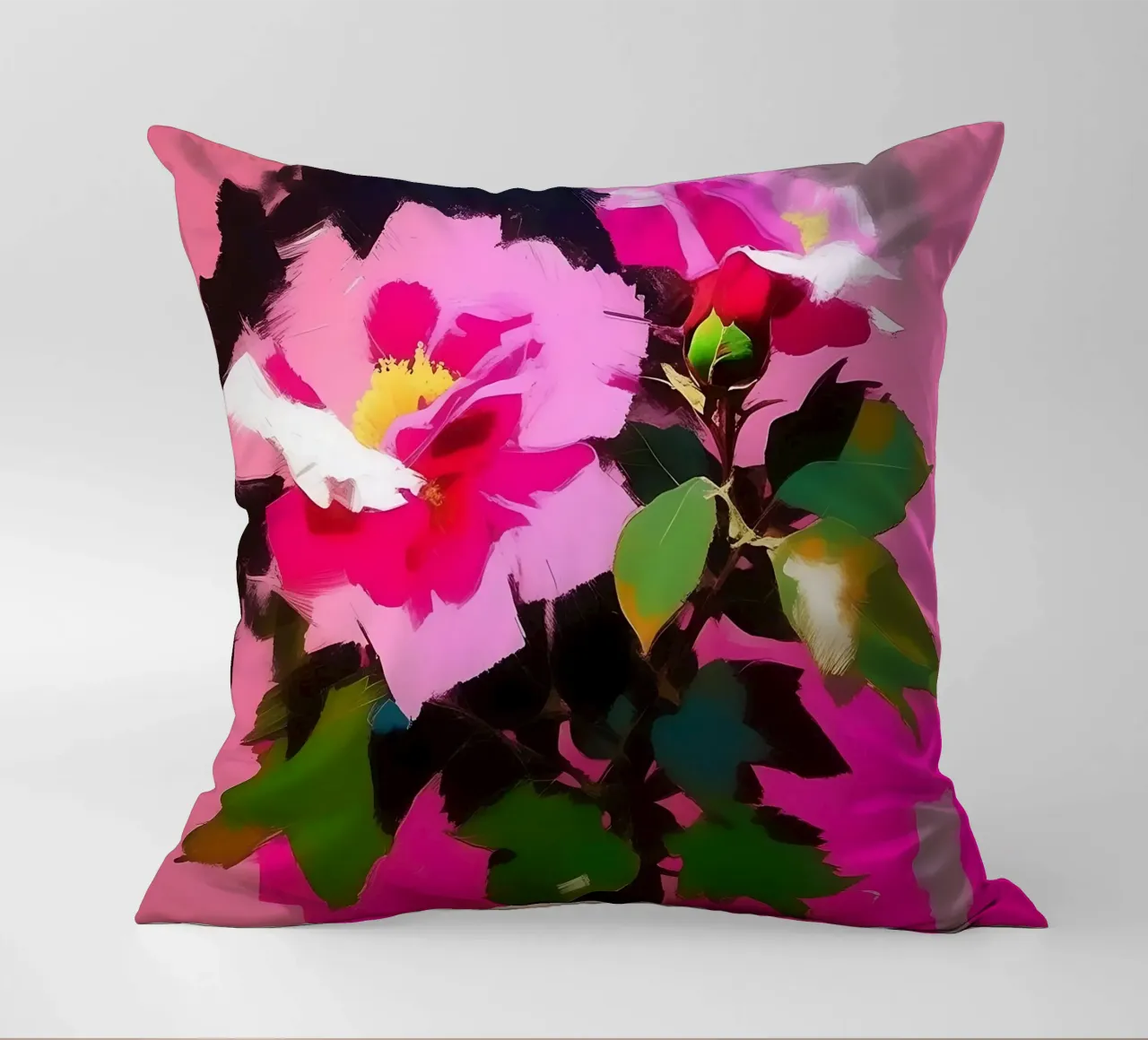 Blumen_rosa_1 cuscino da Farb- und Blütenzauber by LK
