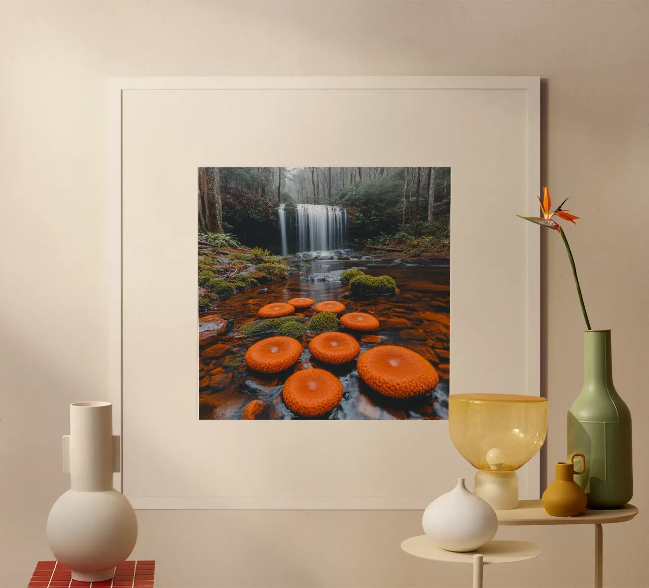 Essenza del Giappone poster con telaio in legno da Wanderlust Vibes