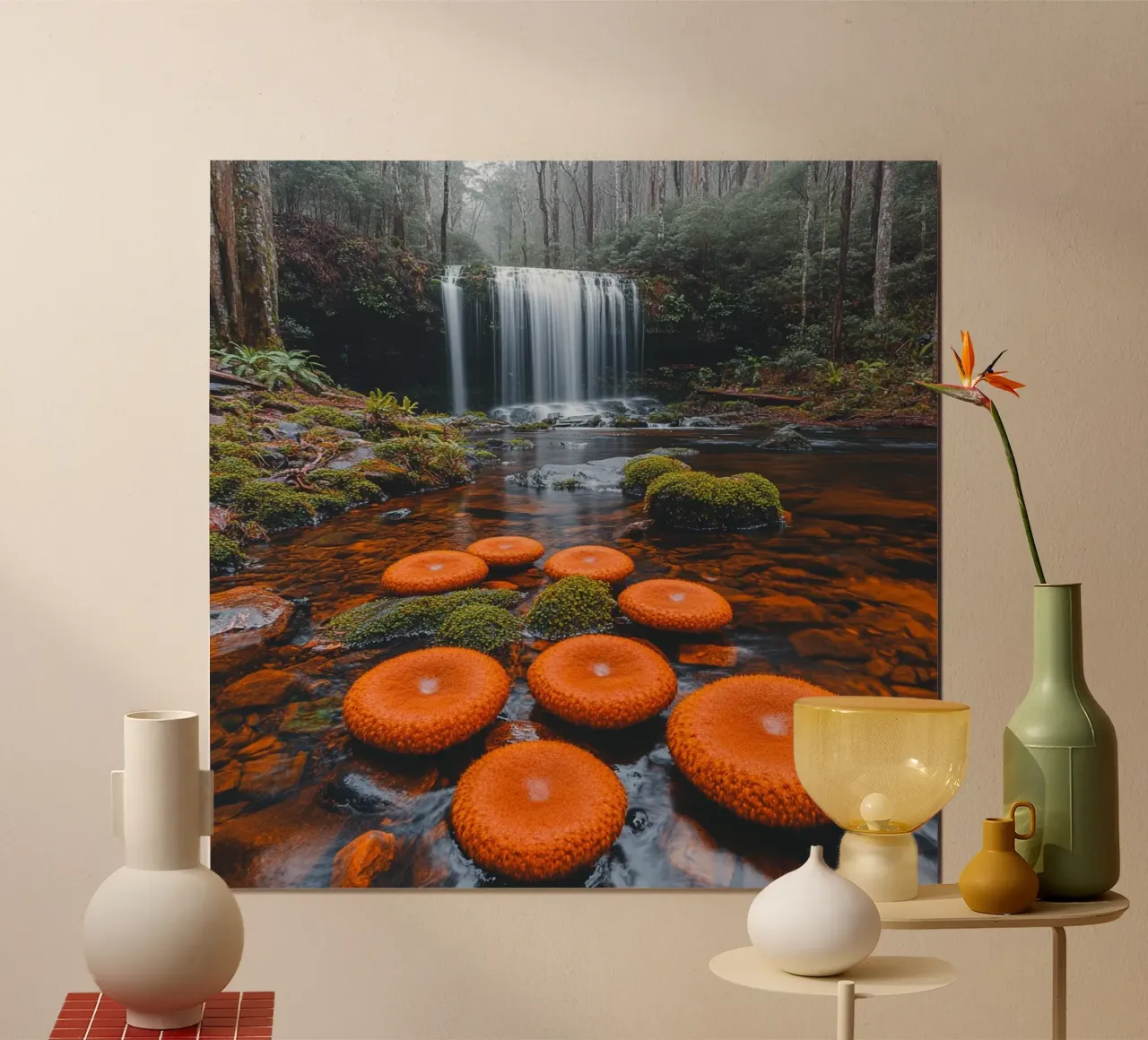 Essenza del Giappone poster con telaio in legno da Wanderlust Vibes
