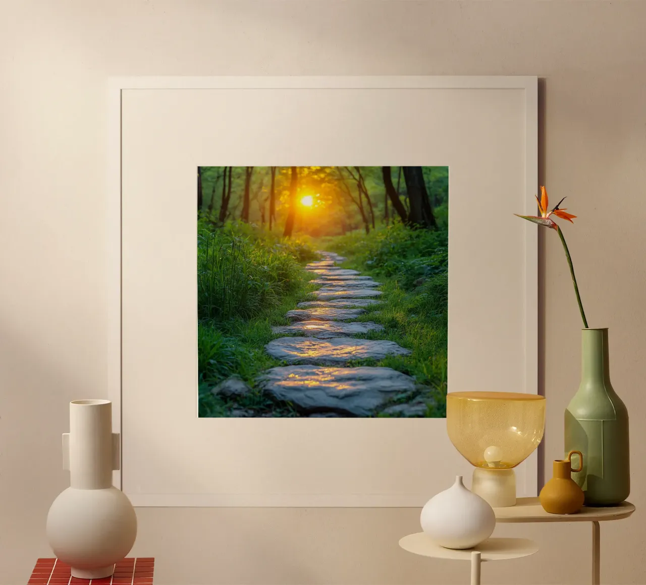 Essenza del Giappone poster con telaio in legno da Wanderlust Vibes