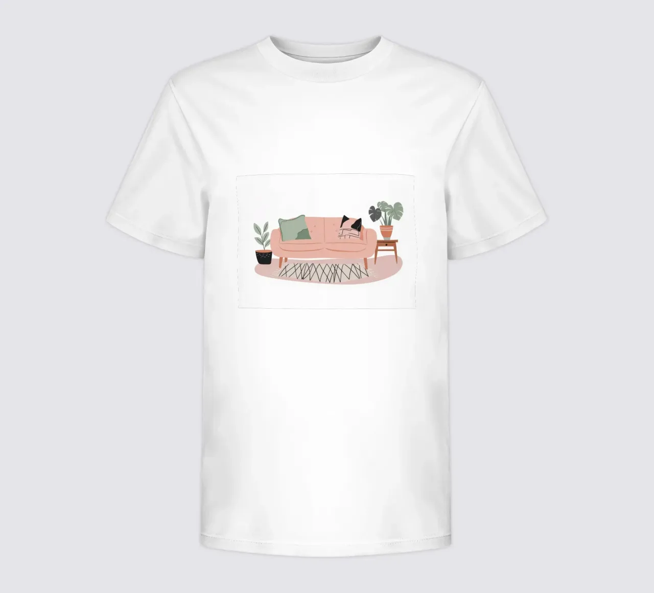 Pink Sofa Green Chair kids t-shirt by Hollow Years