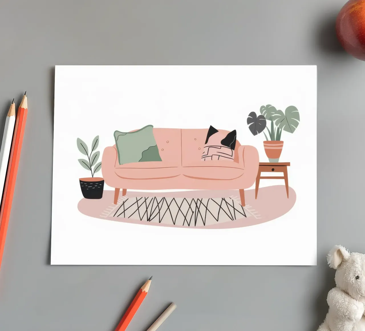 Pink Sofa Green Chair sticker sheet by Hollow Years
