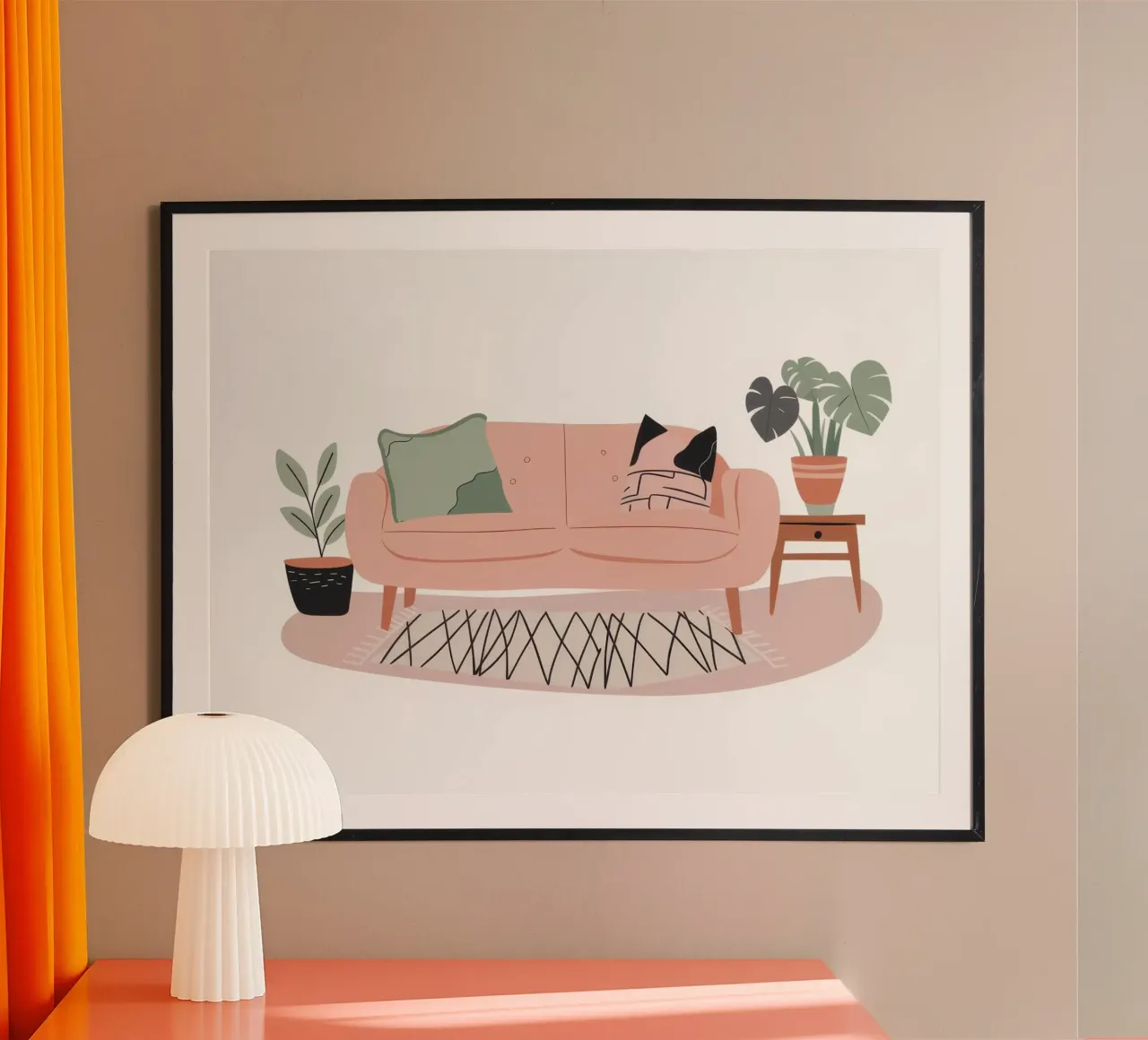 Pink Sofa Green Chair poster by Hollow Years