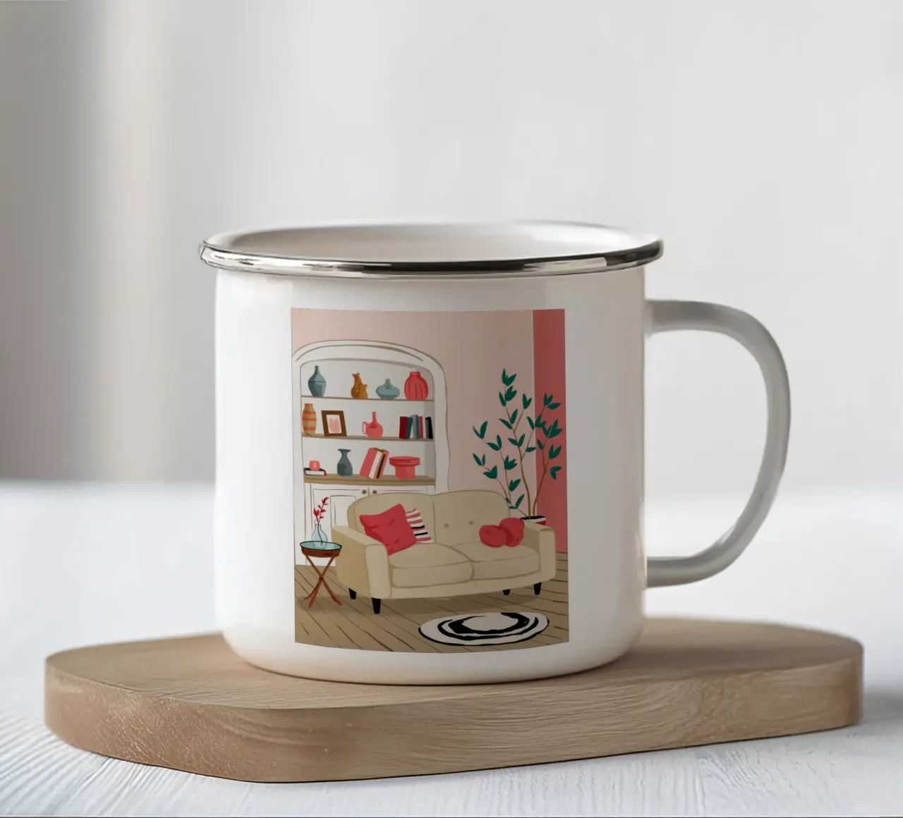Divano crema Stillness tazza in smalto da Hollow Years