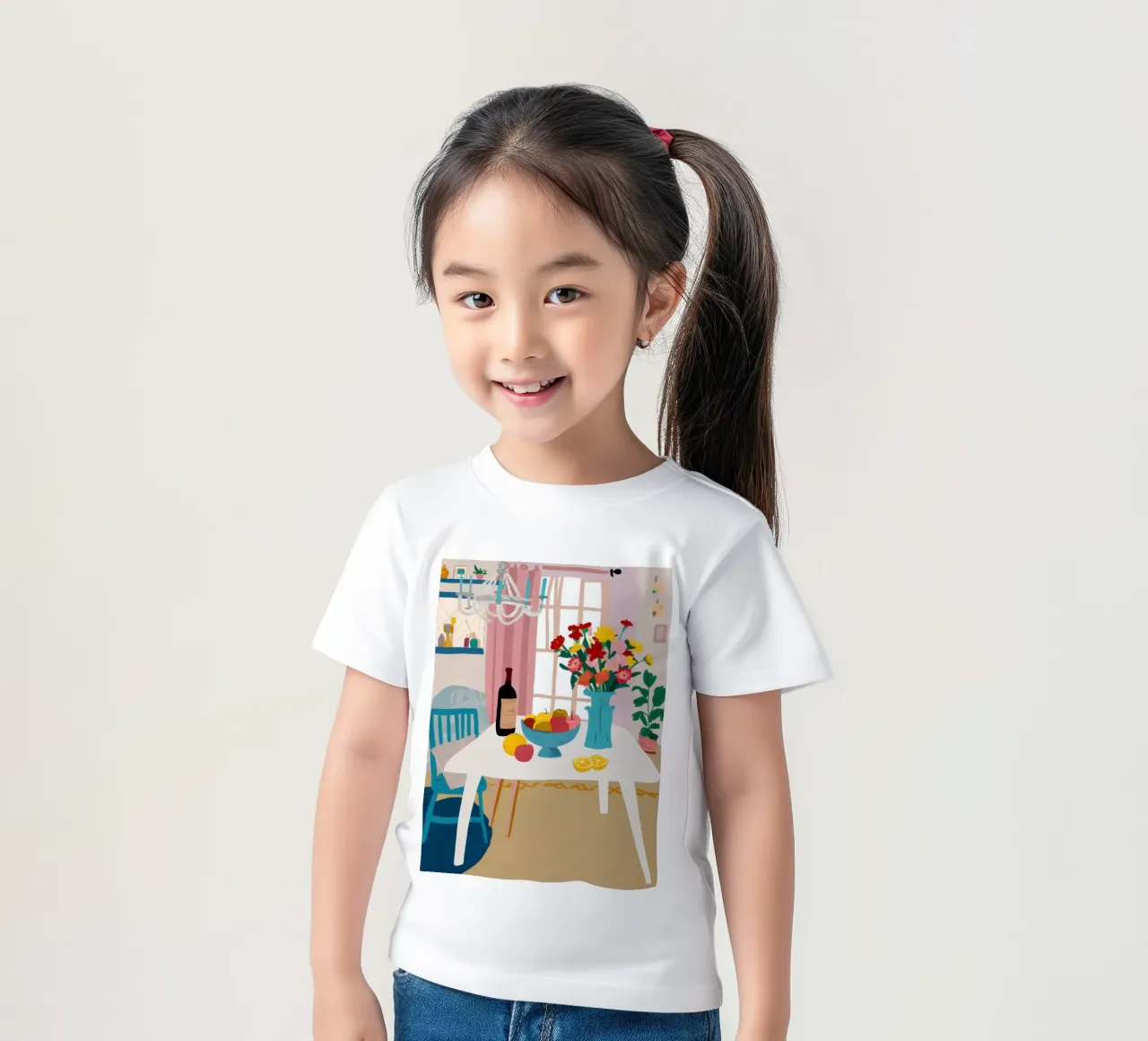 Dinner Table Flowers kids t-shirt by Hollow Years