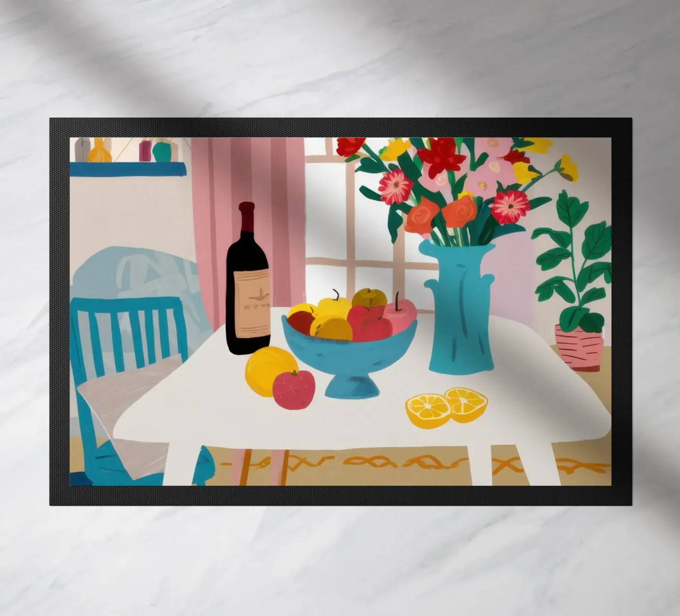 Dinner Table Flowers doormat by Hollow Years