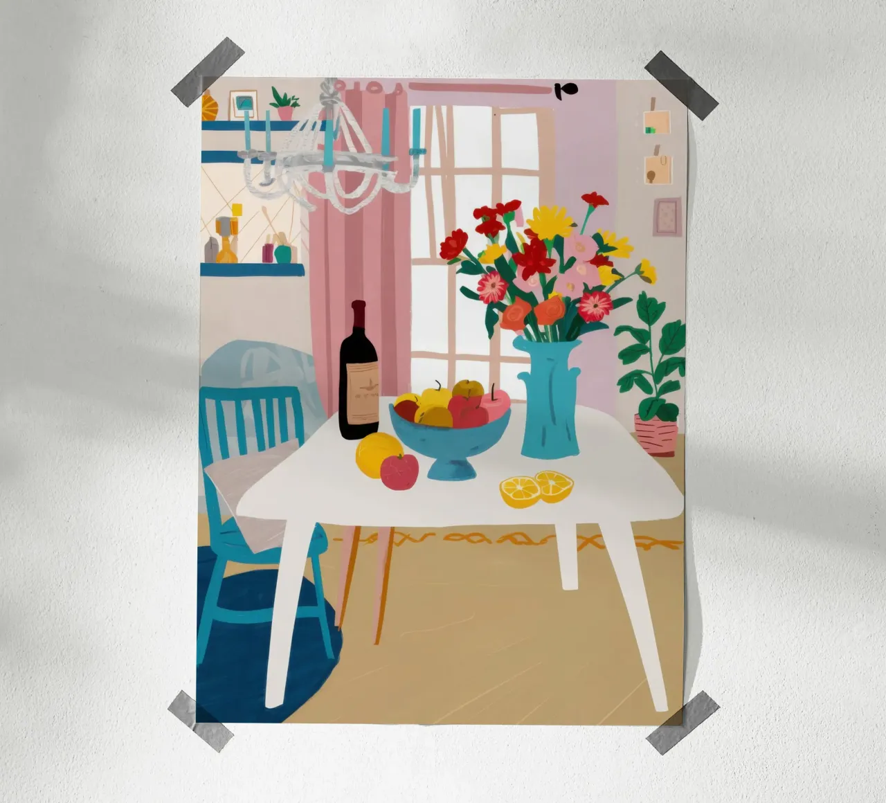 Dinner Table Flowers poster by Hollow Years