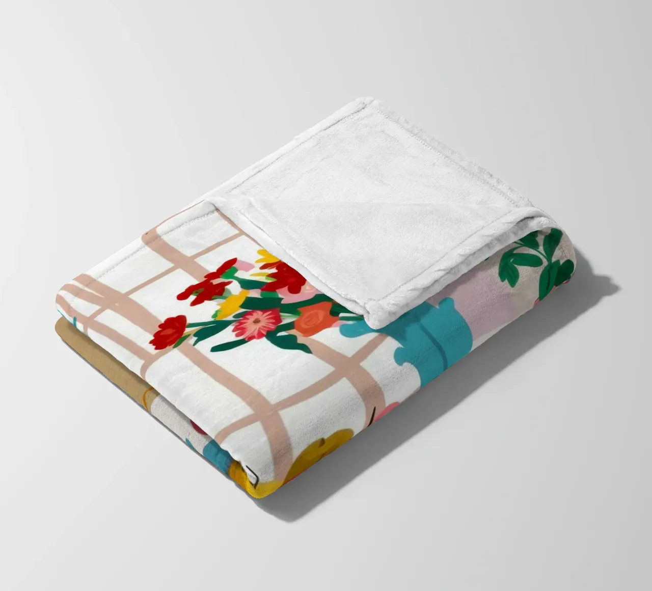 Dinner Table Flowers fleece blanket by Hollow Years
