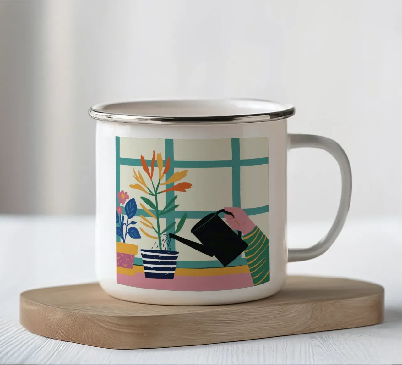 Annaffiare una pianta tazza in smalto da Hollow Years