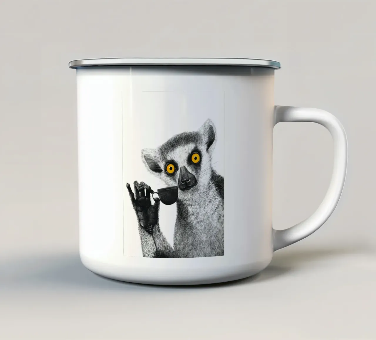Katta With Coffee tazza in smalto da lennytravers