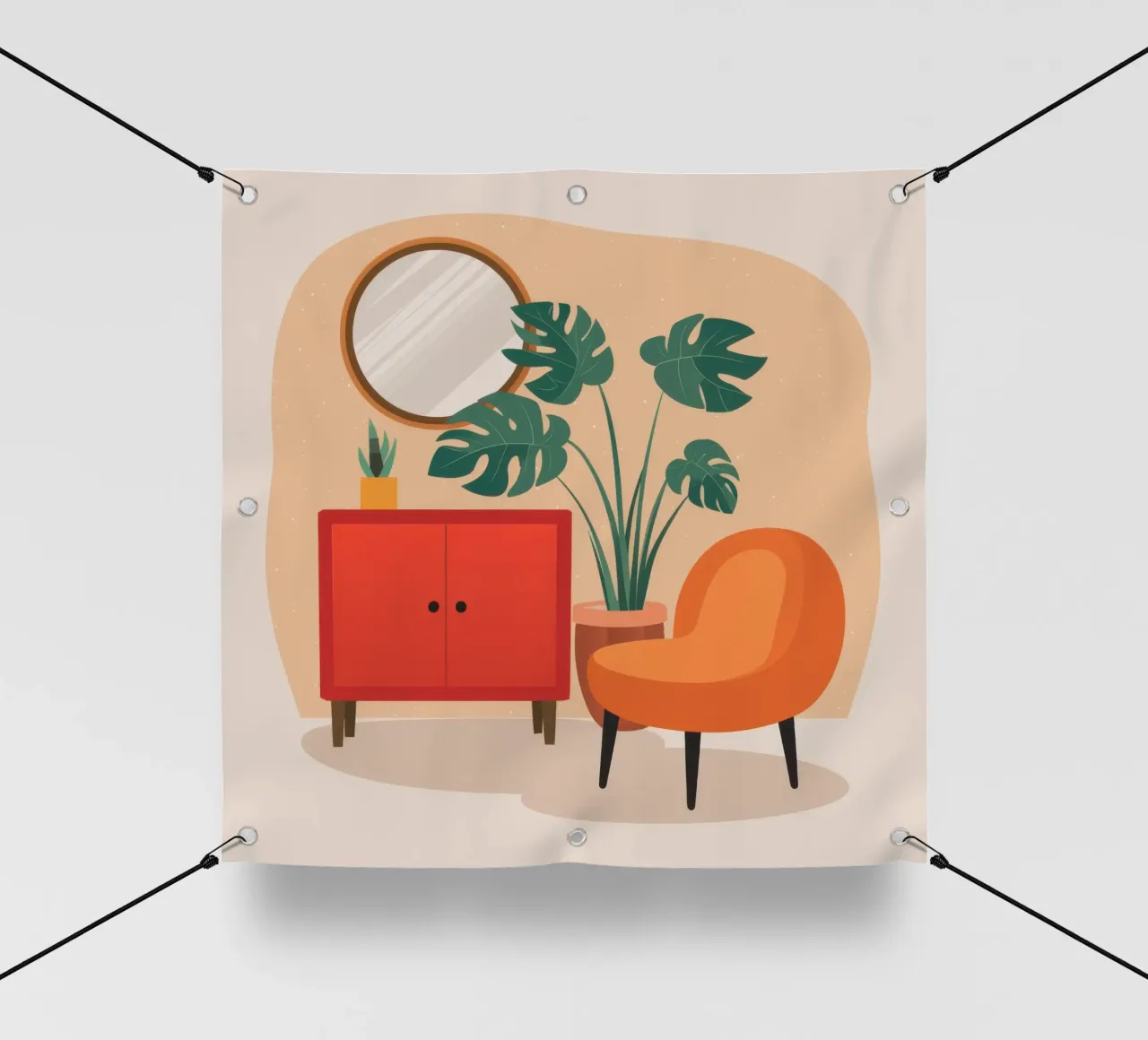 Poltrona specchio arancione telo in pvc da Hollow Years