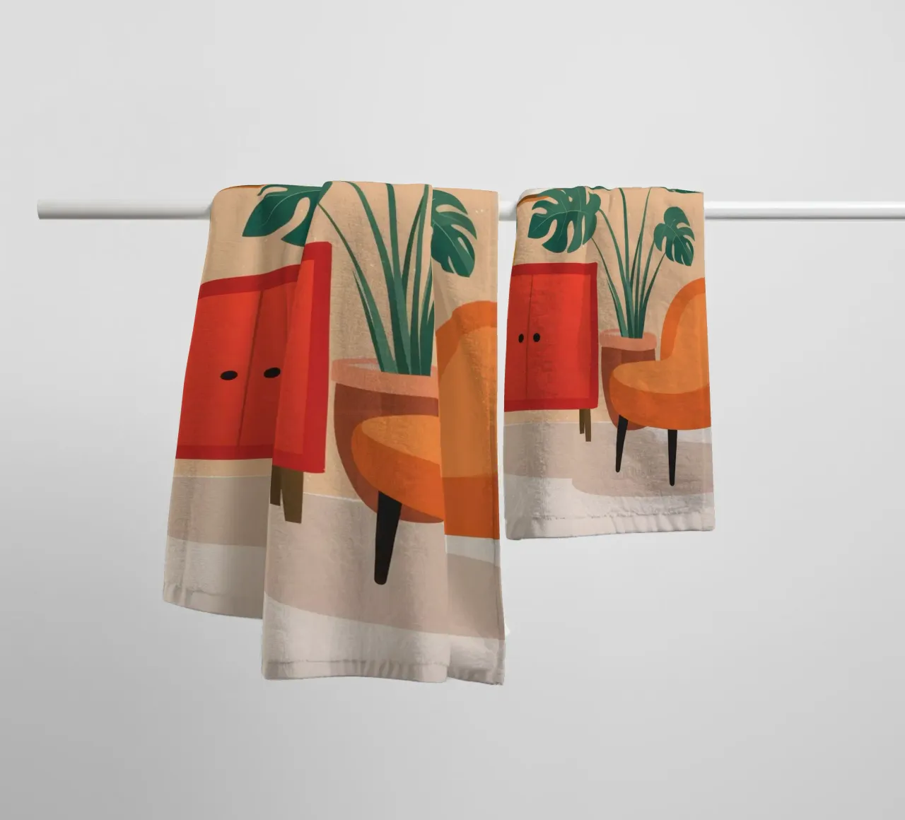 Poltrona specchio arancione asciugamano da bagno da Hollow Years