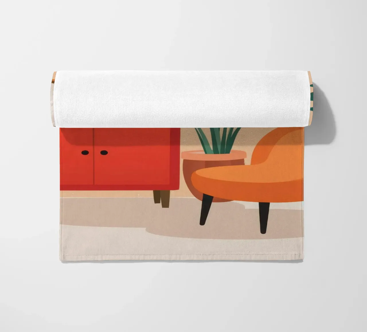 Poltrona specchio arancione telo mare da Hollow Years