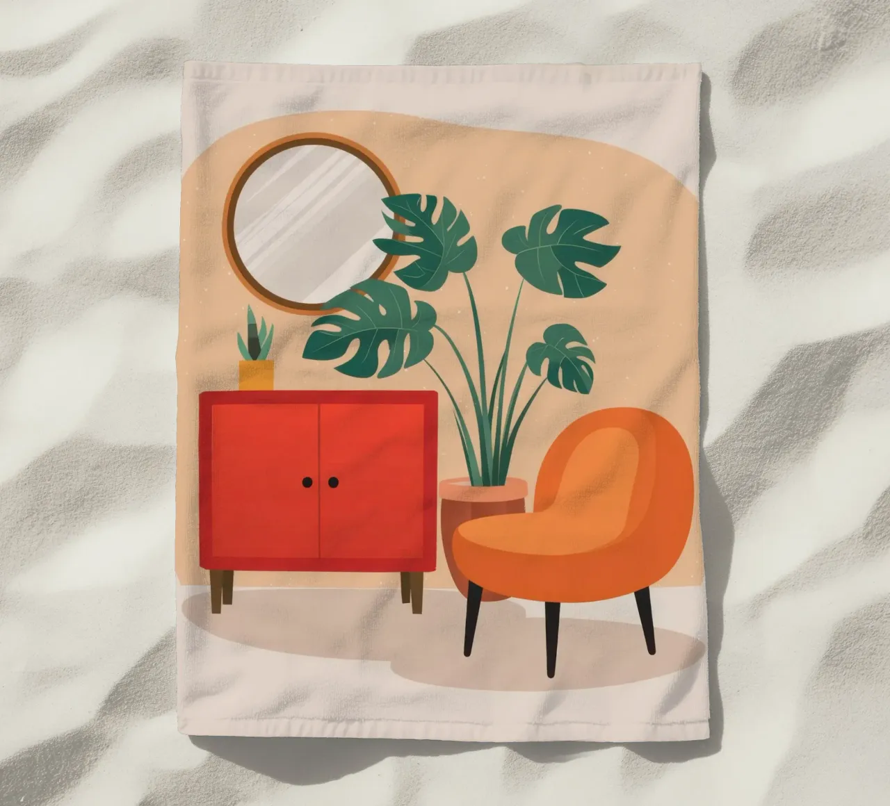 Poltrona specchio arancione telo mare da Hollow Years