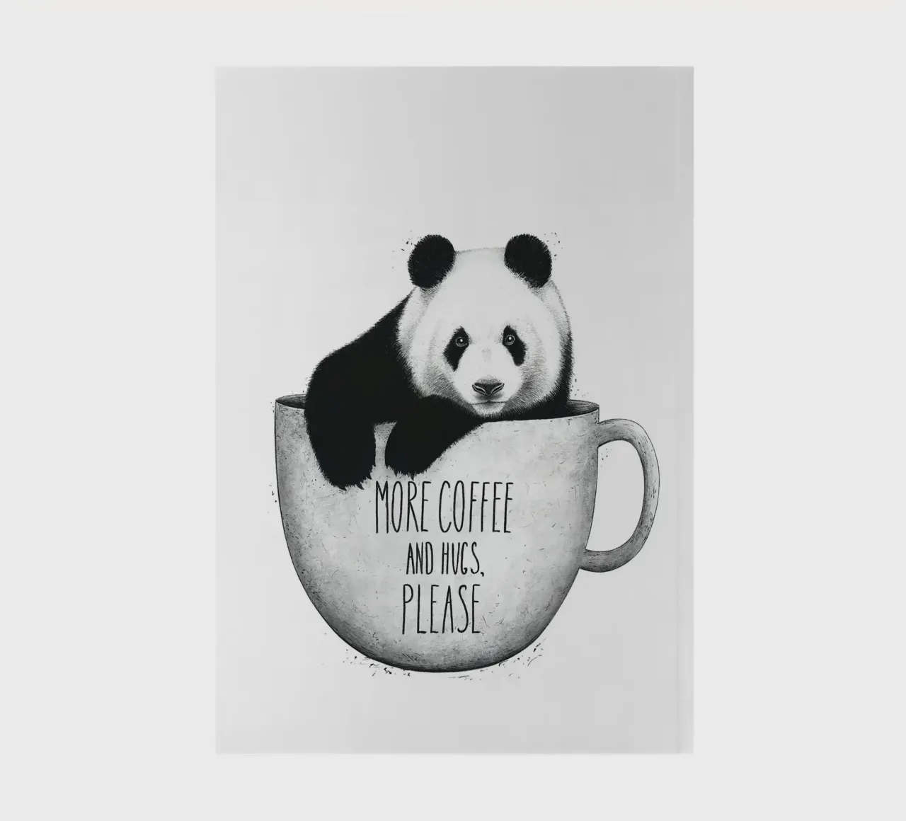 Panda With Coffee notebook by lennytravers