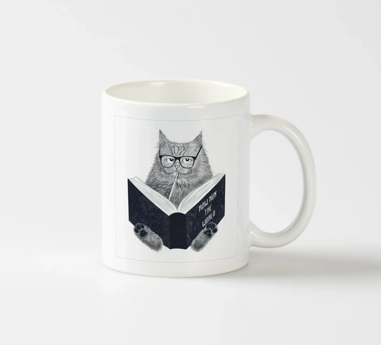 Reading Cat tazza in ceramica da lennytravers