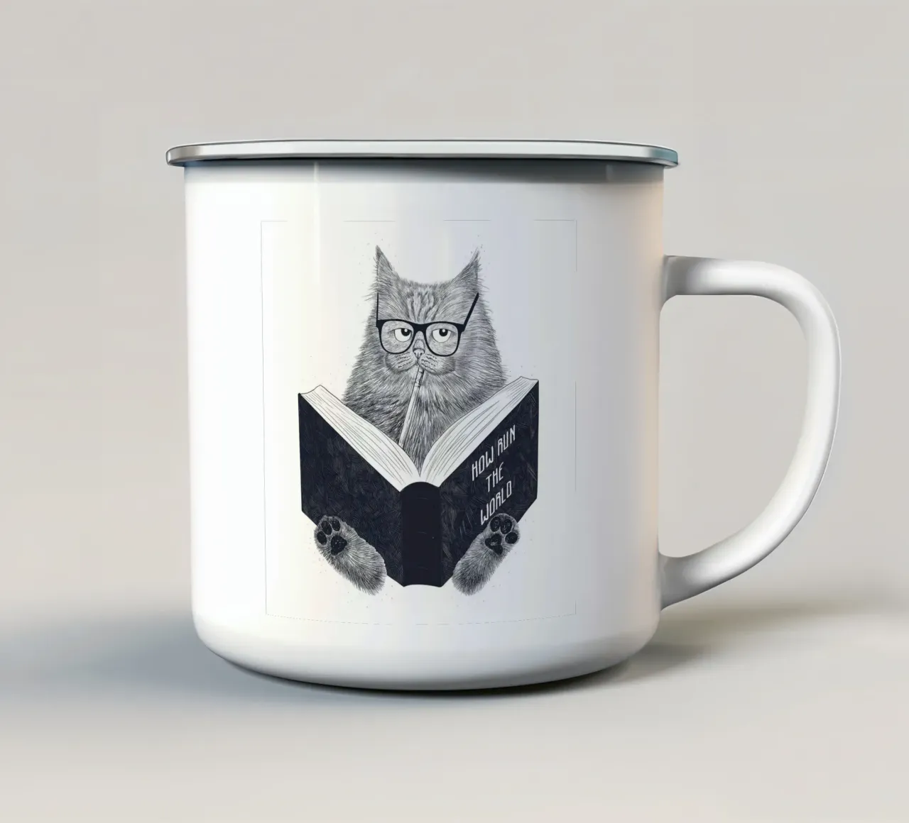 Reading Cat tazza in smalto da lennytravers