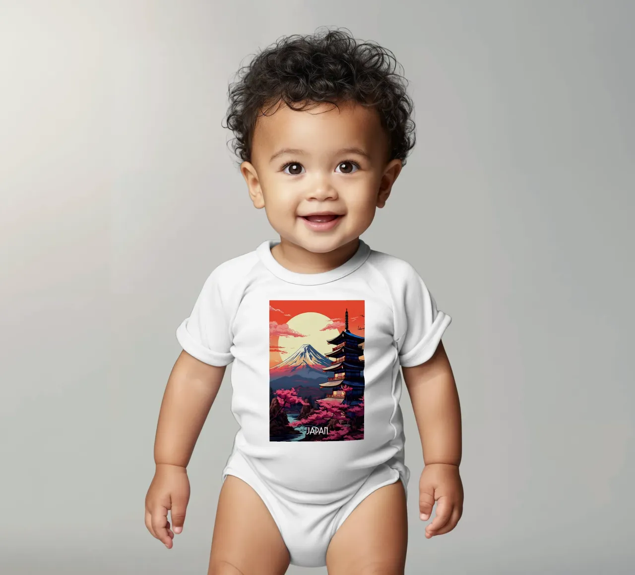 Japan Travel Poster short-sleeve baby romper by lawrencearmstron