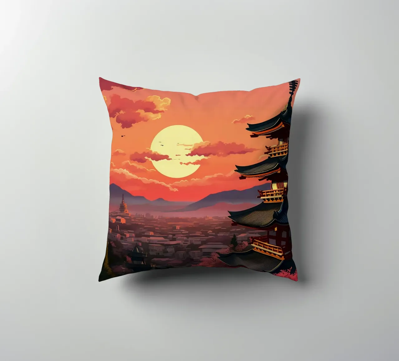 Kyoto Travel Art decorative cushion by lawrencearmstron