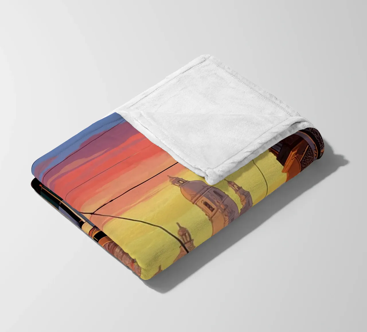 Lisbon Travel Art fleece blanket by lawrencearmstron