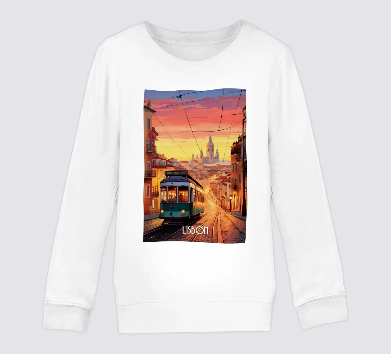Lisbon Travel Art kids sweatshirt by lawrencearmstron