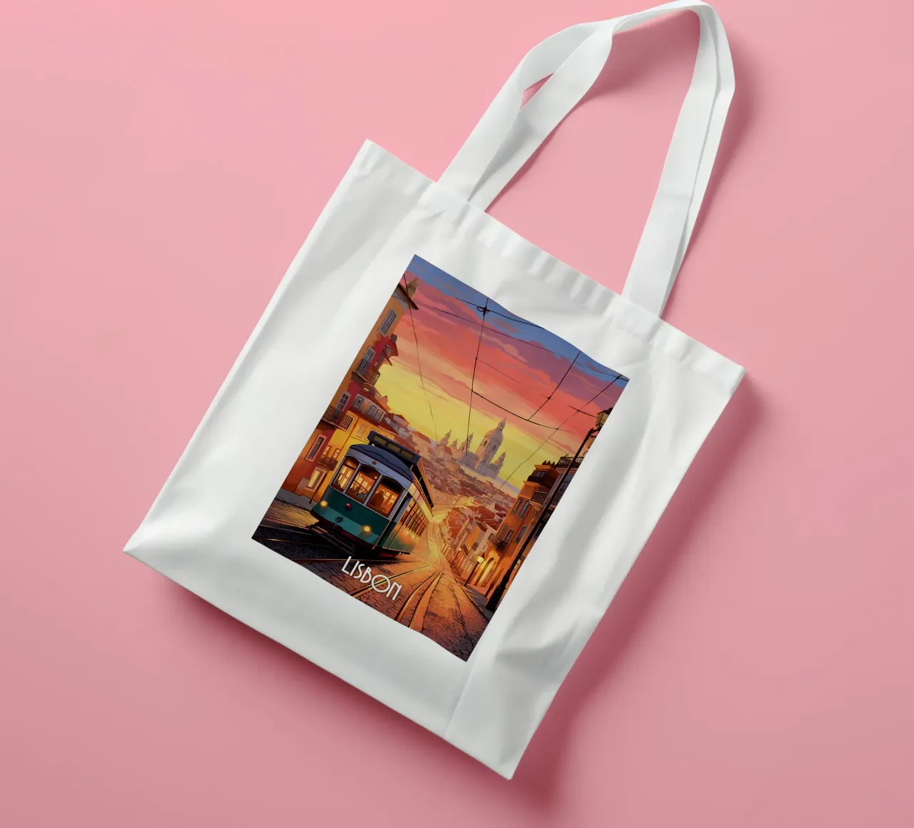Lisbon Travel Art borsa in juta da lawrencearmstron